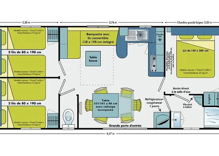 Mobil-home Pour 7 Personnes Avec Terrasse A - Api-1-52-1423 Κάμπινγκ